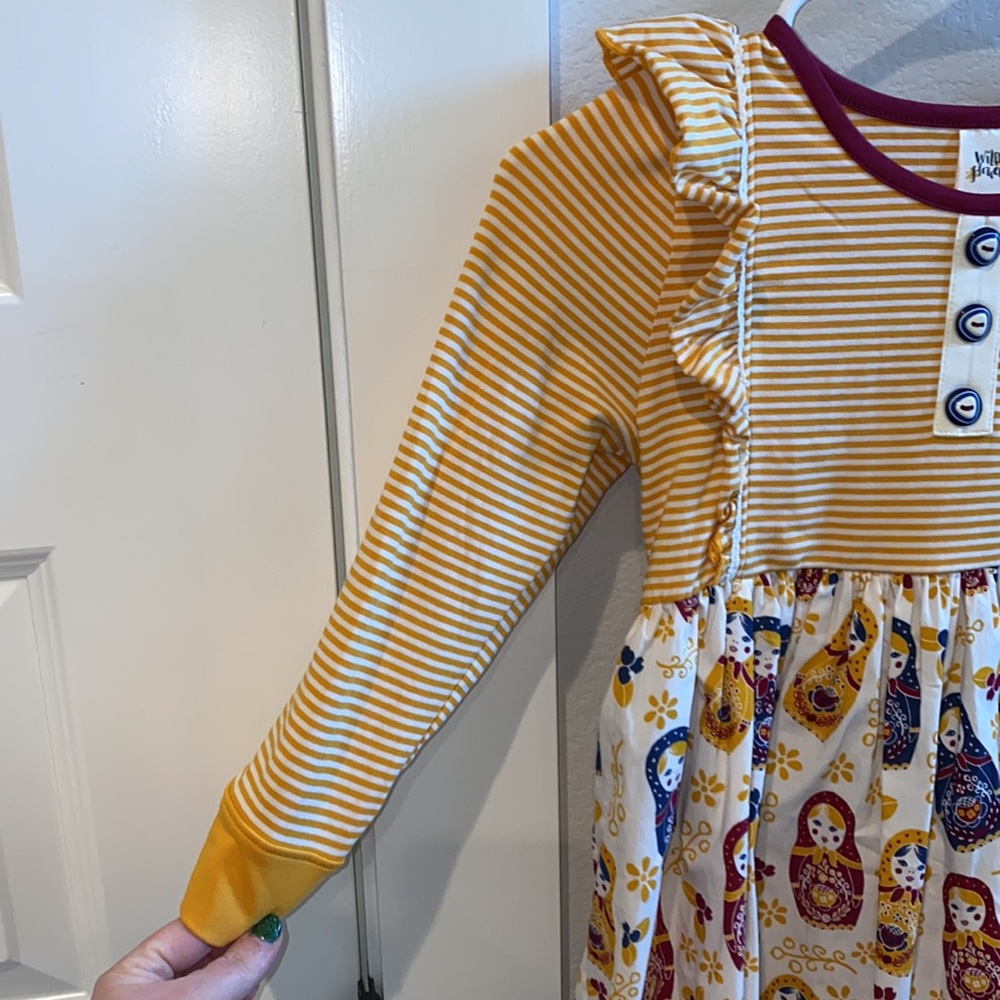 EUC Wild Flowers Boutique Size 12 Striped Stripe Babydoll Russian Doll Top - Picture 3 of 6